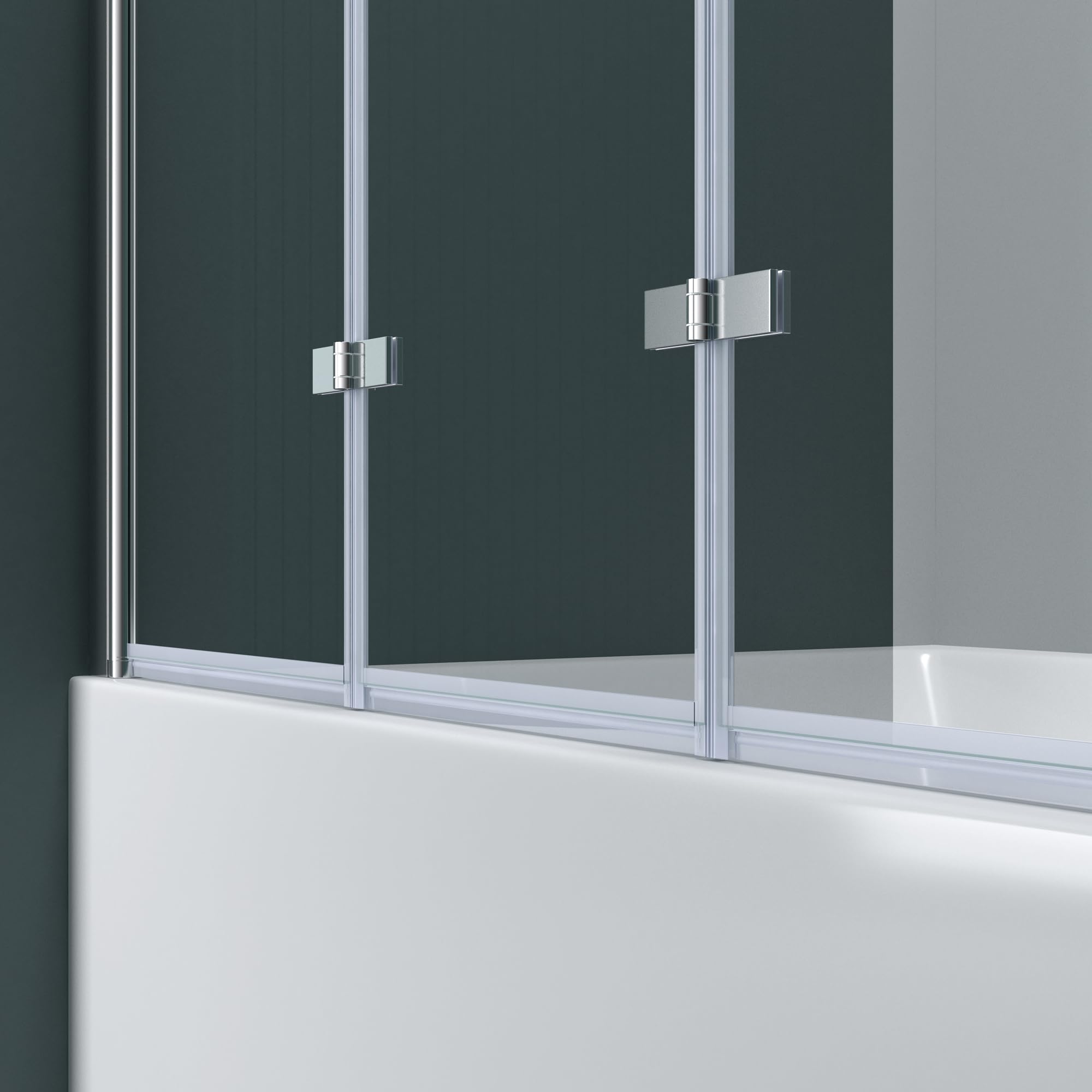 doporro Parete doccia per vasca da bagno, 130 x 140 cm, parete pieghevole
