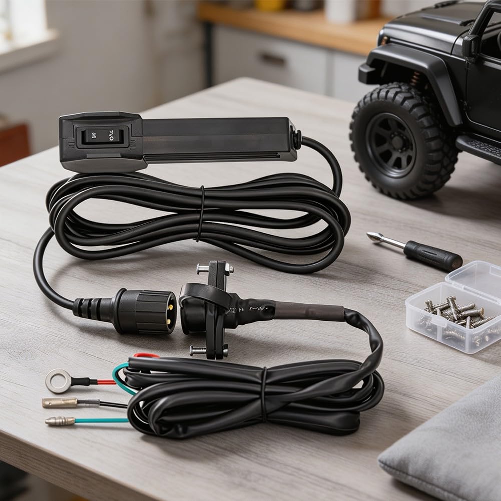 Kit di interruttore manuale cablato per verricello elettrico da 12 V, telecomando manuale da 16 A con manopola per ATV, UTV, fuoristrada, impugnatura ergonomica per sollevamento e