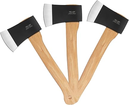 14.2" Throwing Axe 3 Pack, 1055 Carbon Steel Hickory Handle, Great for Axe Throwing Recreation and Competition