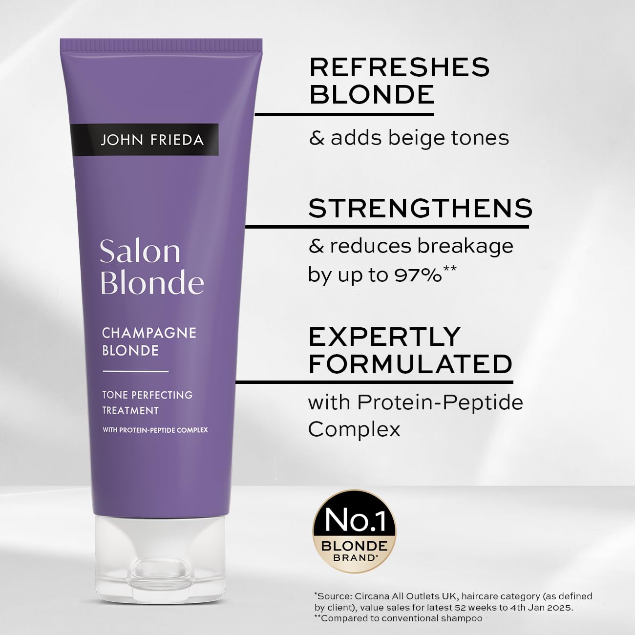 John Frieda Salon Blonde Tone Perfecting Treatments Champagne 120ml, white - Image 3