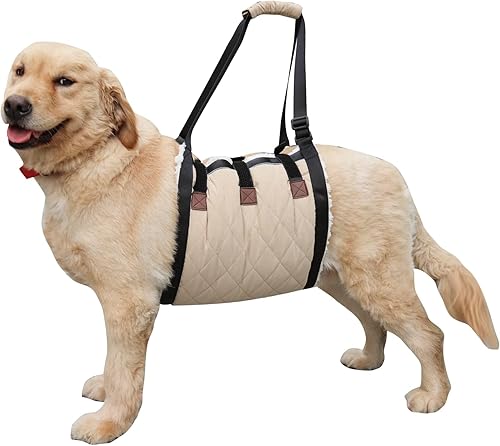 Arnés de elevación para perros mayores con asa que ayuda a los caninos ancianos a discapacitados, para perros mayores, rodillera delantera o trasera