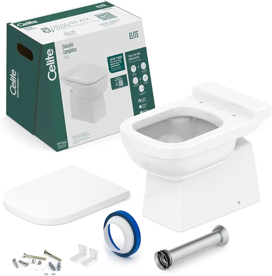 Kit de bacia convencional e itens de instalação Elite - Celite