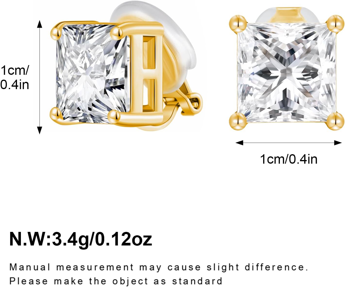 FAMARINE CZ Clip on Earrings for Women Clip Earring Non-pierced Earrings - Image 6