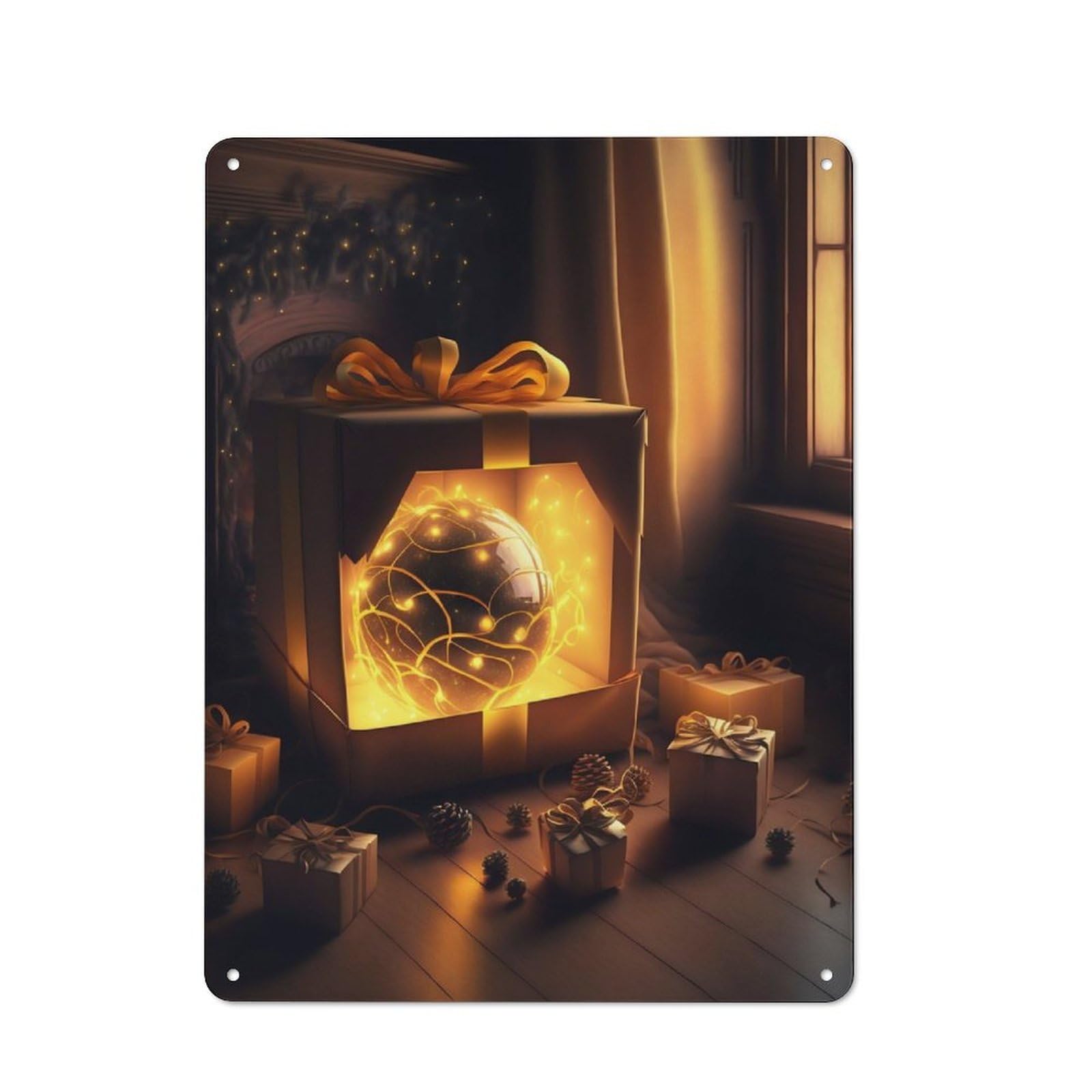 Junmoney Christmas Room Vintage Metal Plaque 40X30cm Featuring For Garage Wall, For People Furnishing A Garage