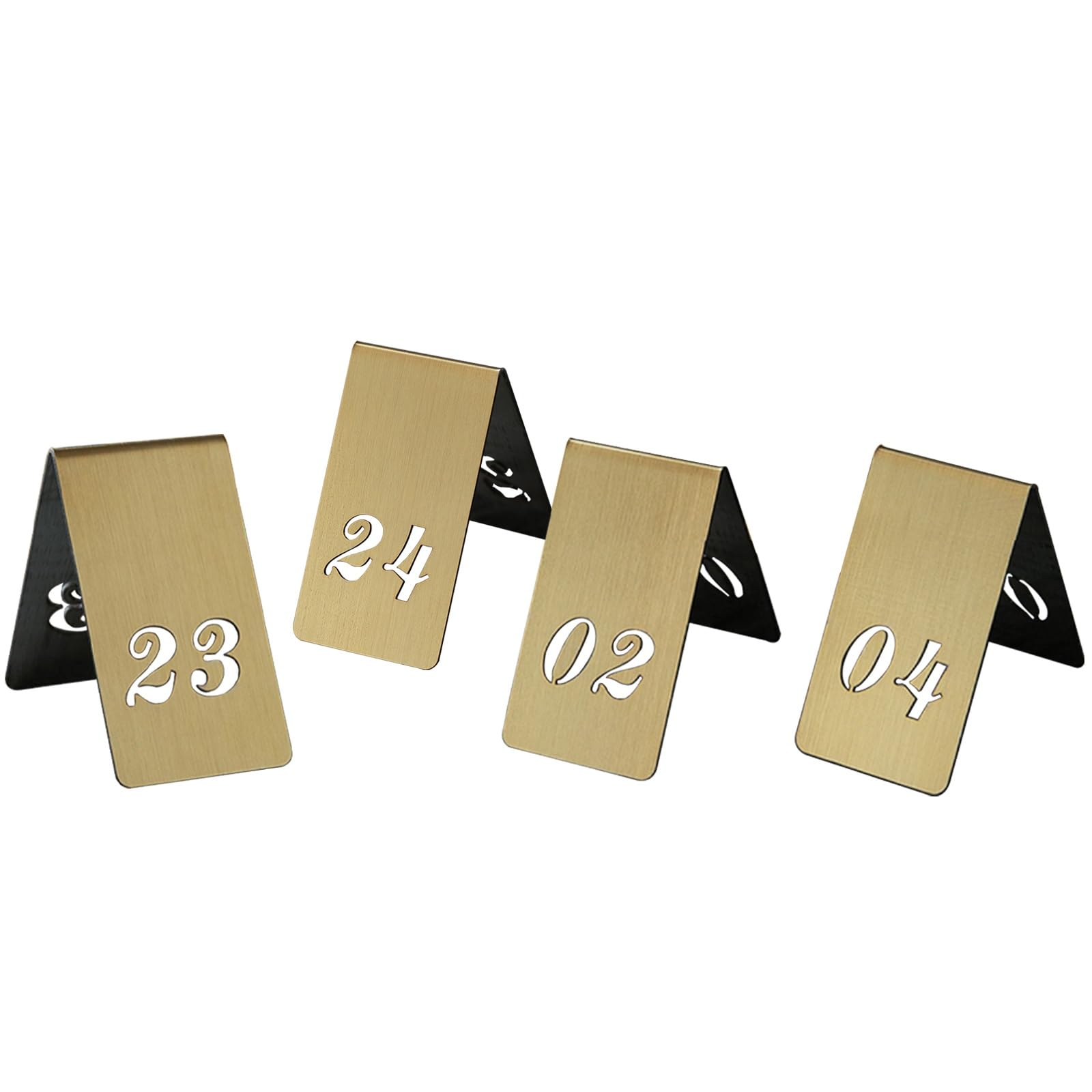 Números de mesa de acero inoxidable para restaurantes, tarjetas de tienda de campaña duraderas para cafeterías y bares, ideal para eventos y reuniones