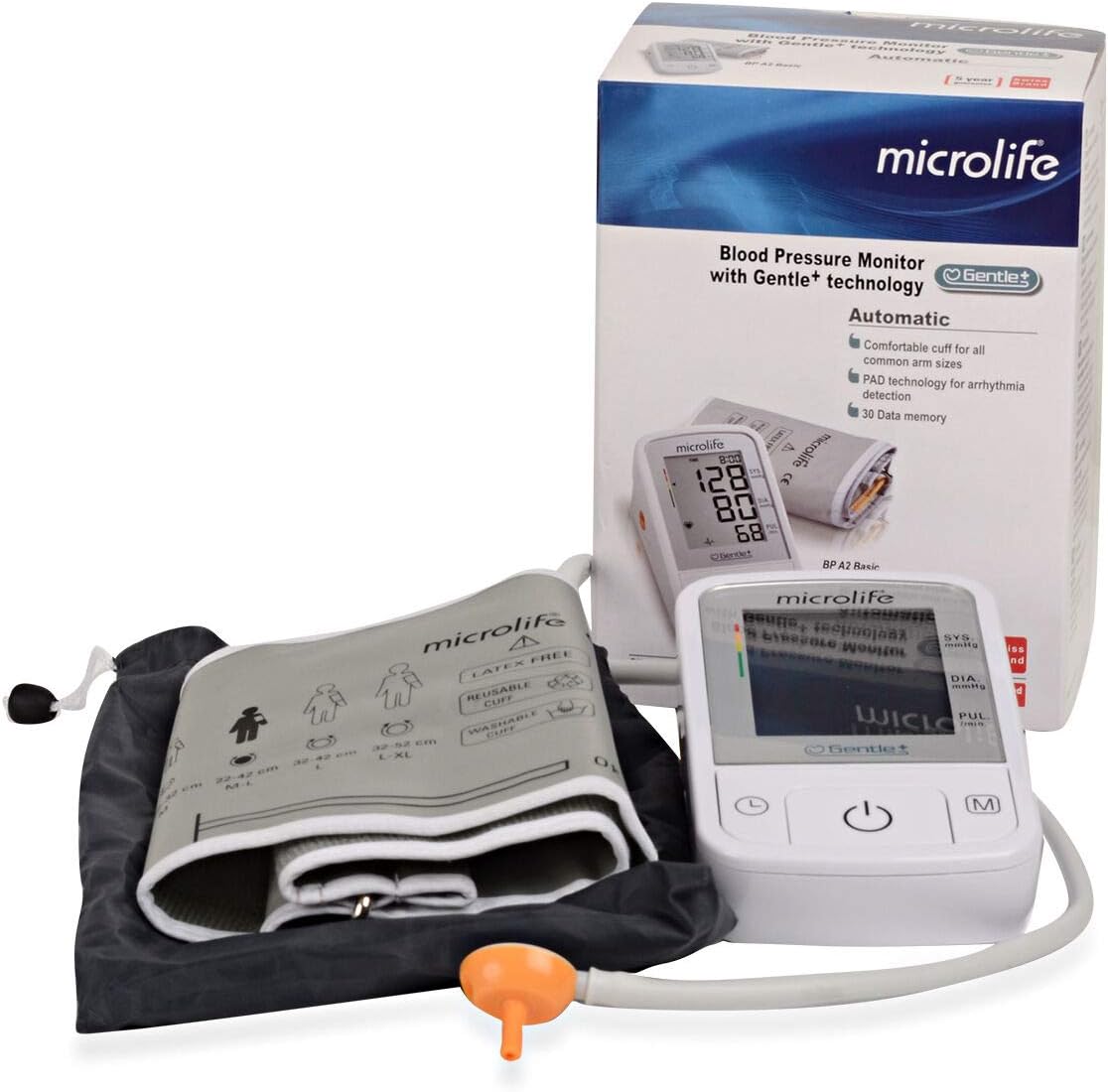 Microlife BPA2 Basic Blood Pressure Monitor packaging and contents