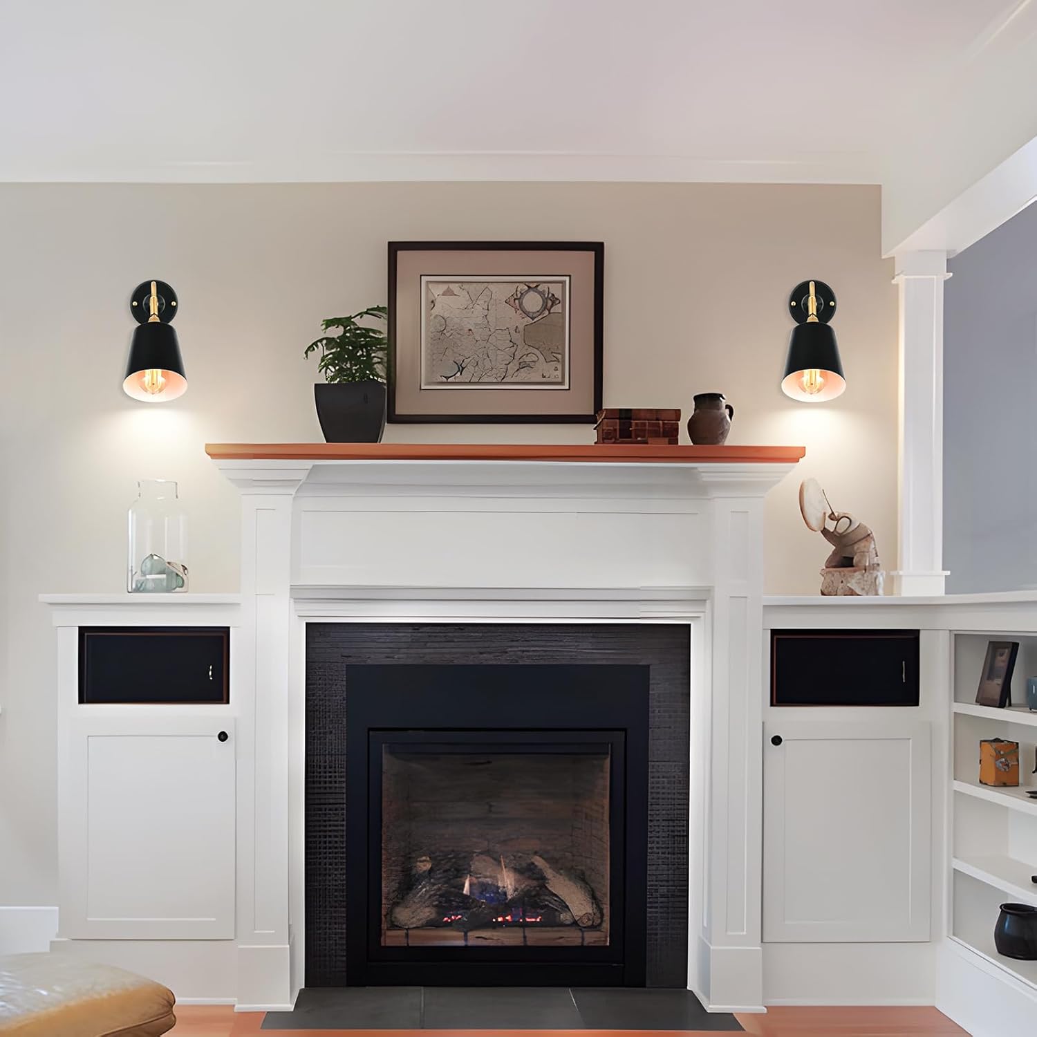 Plug in Wall Sconces, Black Wall Sconce Lighting, Swing Arm Wall Lamp,E26 Base Industrial Wall Light Fixtures with Plug in Cord