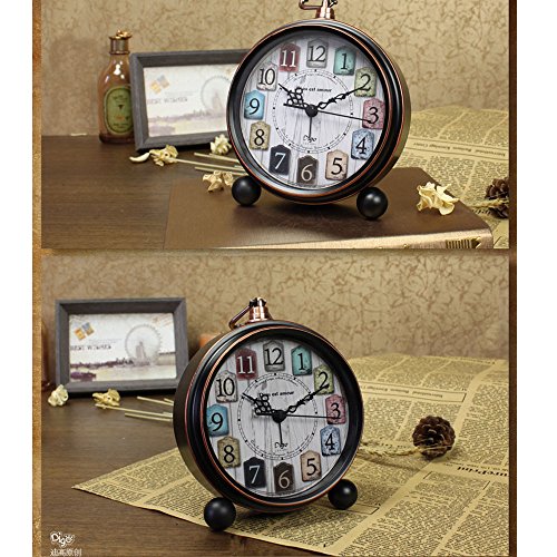 Small Clocks Analog For Desk,Silent Battery Operated Tabletop Table Decorative Clock Non Ticking 5.5 Inch(Bronze) #TOP4