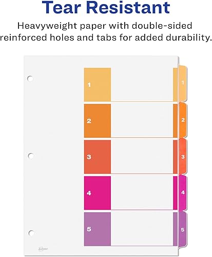 Miniatura 5 de Avery Ready Index Tabla de contenidos, divisores