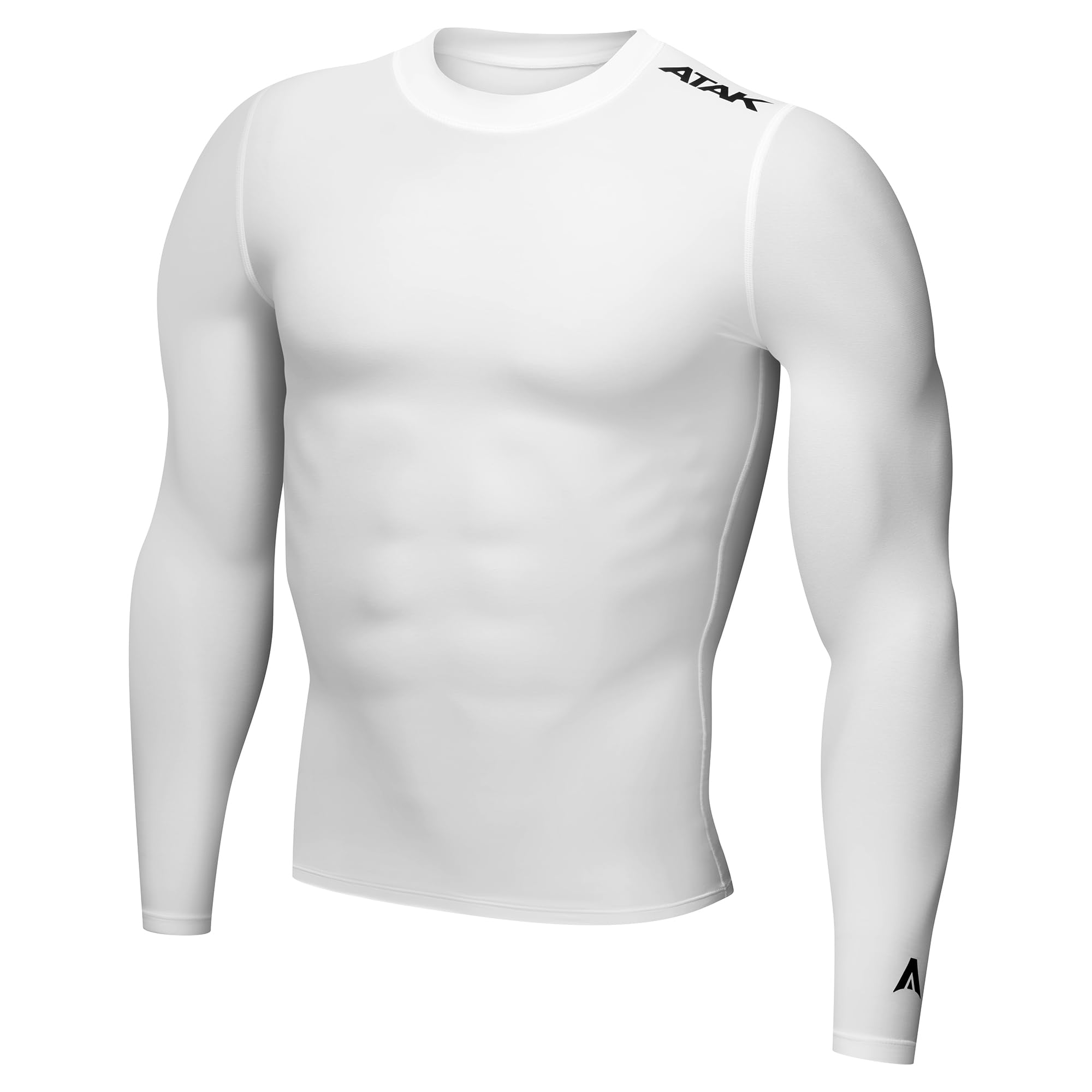 Atak Sports Men's Atak Compression Long Sleeve Top Senior - White - Medium