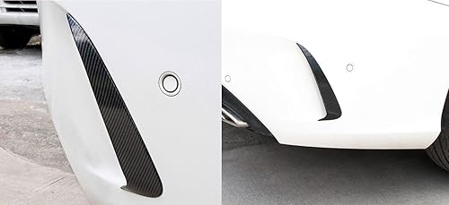 Miniatura 8 de x xotic tech 2 piezas de cubierta de marco de salida de aire lateral inferior del alerón trasero exterior, patrón de fibra de carbono, compatible