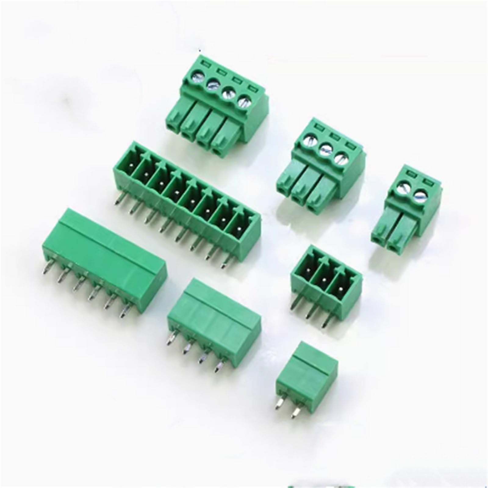 Lot de 10 borniers à vis for circuit imprimé 15EDG 3,5 mm, 2 à 12 broches, mâle et femelle, connecteur de fil(Straight,2P)