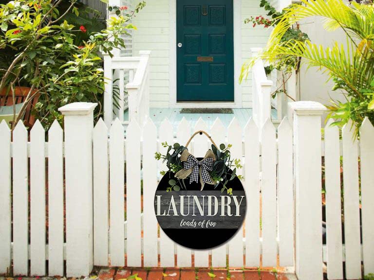 Panneau De Sapin De Noël Pour Décoration De Porte, Couronnes Rondes En Bois De 27,9 Cm À