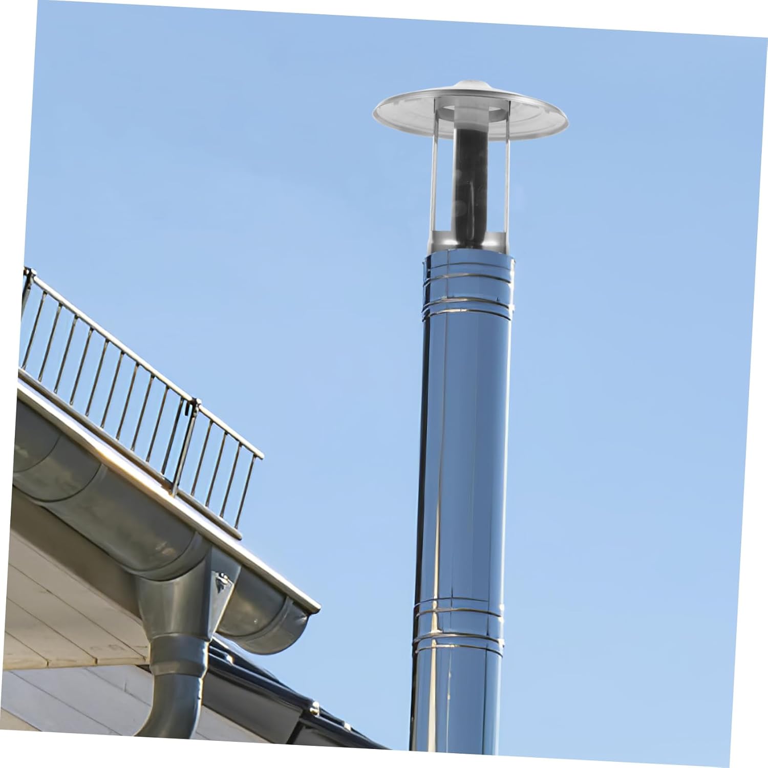 PRETYZOOM Chimney Cap Rain Cover Stainless Steel Rainproof Smokestack Cover Easy Installation for Home Roof Against Rain for Rural Firewood Stove Use