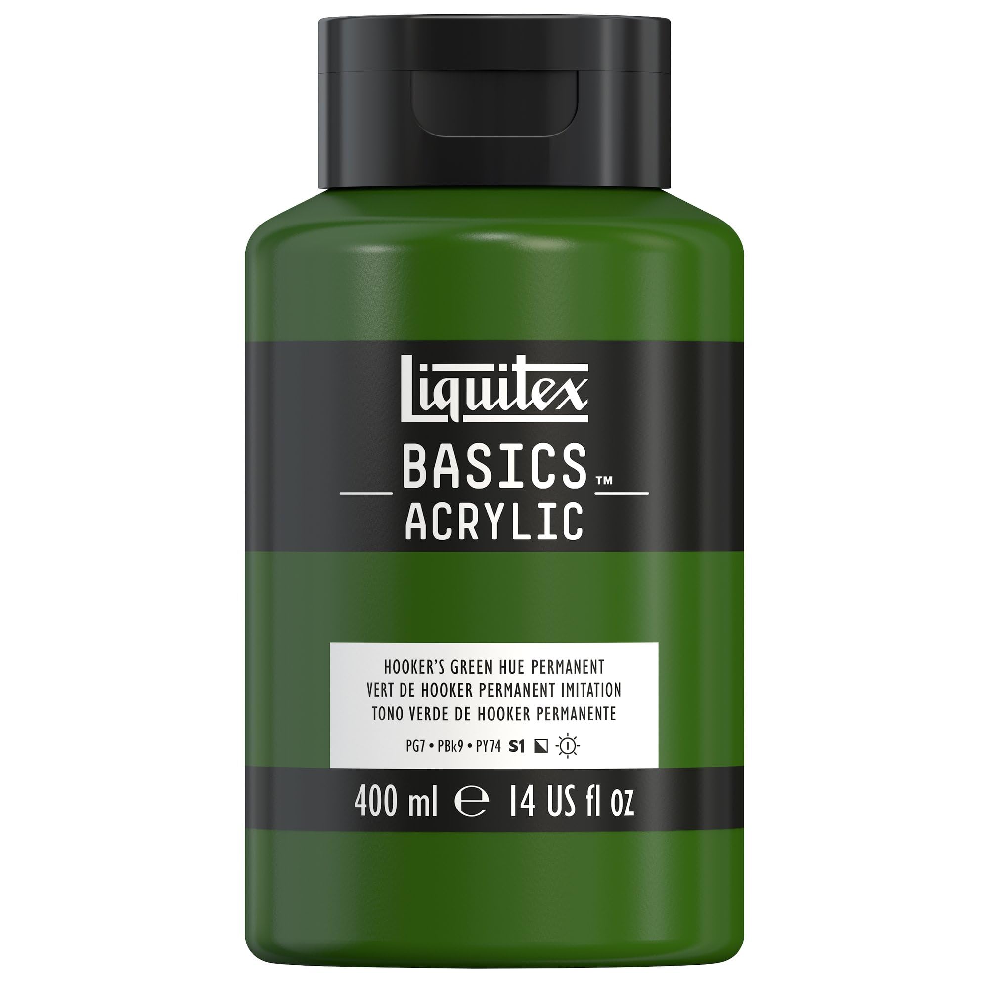 Liquitex Basics Acrylic Paint, Hooker's Green Hue Permament, 400 ml Bottle
