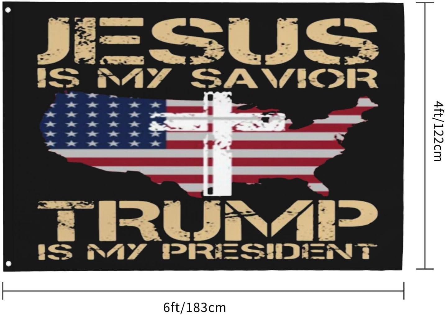 4X6 Ft Jesus Is My Savior Trump Is My President Outdoors Flag Garden Flag House Flag Colorfast Uv Resistant