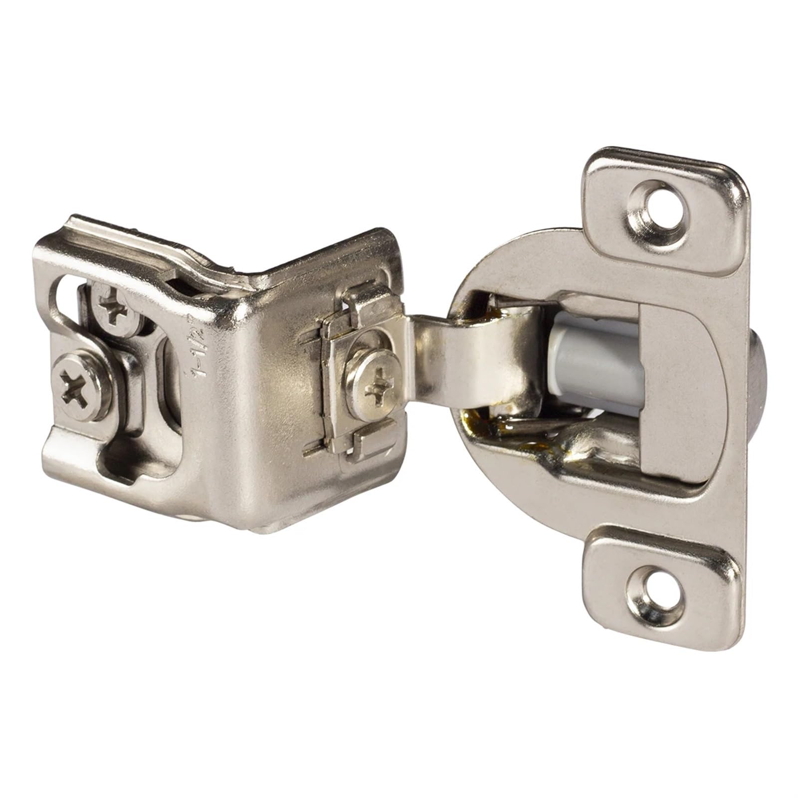 Ozlcua 1.5 Inch 2Ps Cabinet Door Hinge 2 Pcs Lot Soft Closing Cabinet Hinge Satin Nickel Hinges For Kitchen Cupboard 1-1/2 Inch Overlays Furniture Face Frame Door Cabinet Cupboard Door Hinge (Color : )