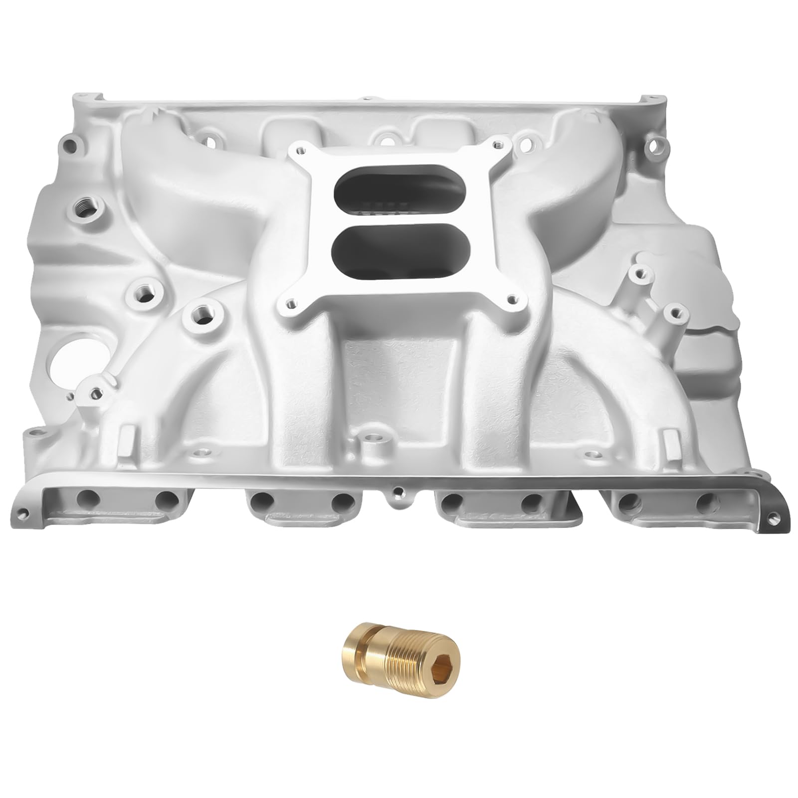 Collettore di aspirazione a doppio piano in alluminio per motore con guarnizioni, compatibile con Ford 332 5.4L, 352 5.8L, 360 5.9L, 390 6.4L, 406 6.6L, 410 6.7L, 427 7.0L, 428 7.0L