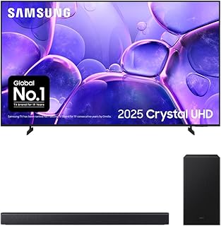 Bundle of Samsung Crystal UHD 85' U8000F 4K Smart TV + Samsung B46CF 2.1ch B-series Soundbar with Subwoofer (2025)