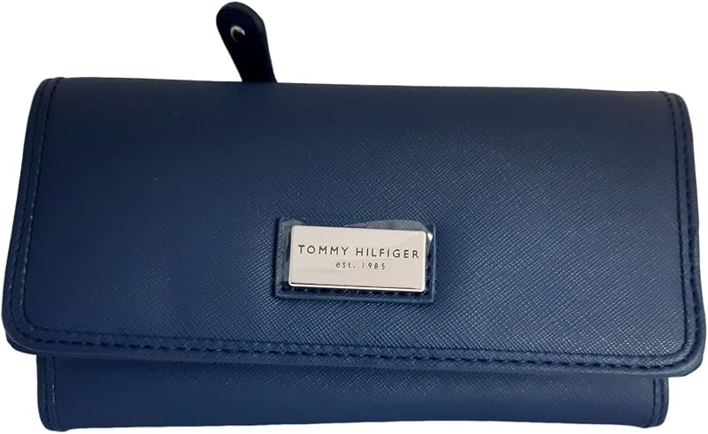 Zipped Wallet with Coin Holder and Card Holder for Passport and Vaccination Card, Blue, Unique, American