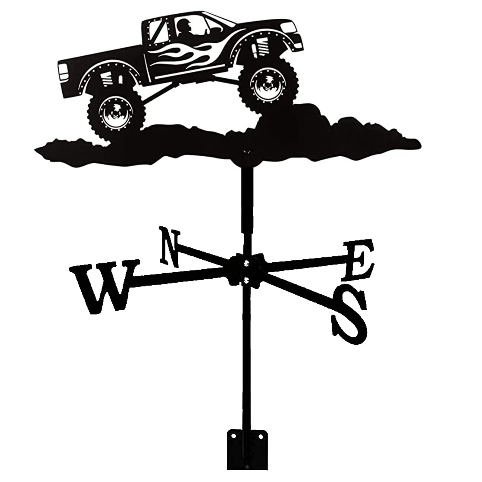 RKYRRKI Weather Vane Metal Weathervane with Roof Mounted Wind Vane Garden Wind Direction Indicator Decorations for Outdoor Farm Yard Gazebo Measuring Tool