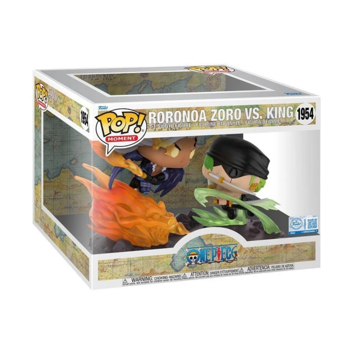 Funko Pop Moment Anime - One Piece Roronoa Zoro vs King #1954 | Epic Wano Arch Scene | Figura de Vinilo Coleccionable | Ideal para fanáticos y coleccionistas del Anime