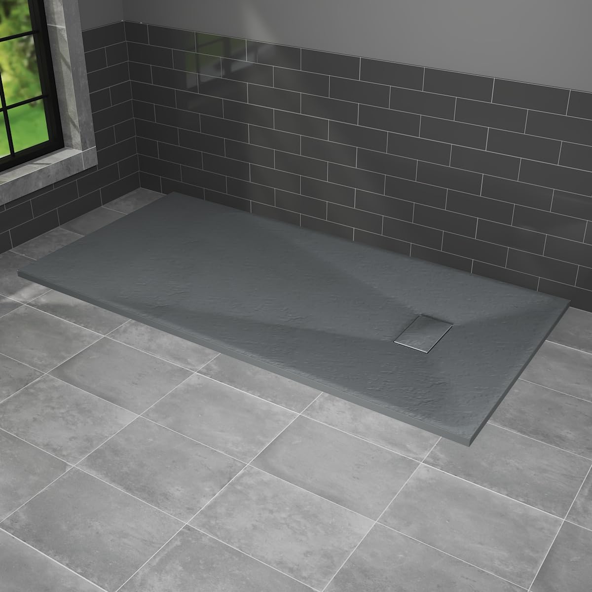 BlĂźmme SMC Shower Tray Rectangle Anthracite Shower Base 1800x900mm