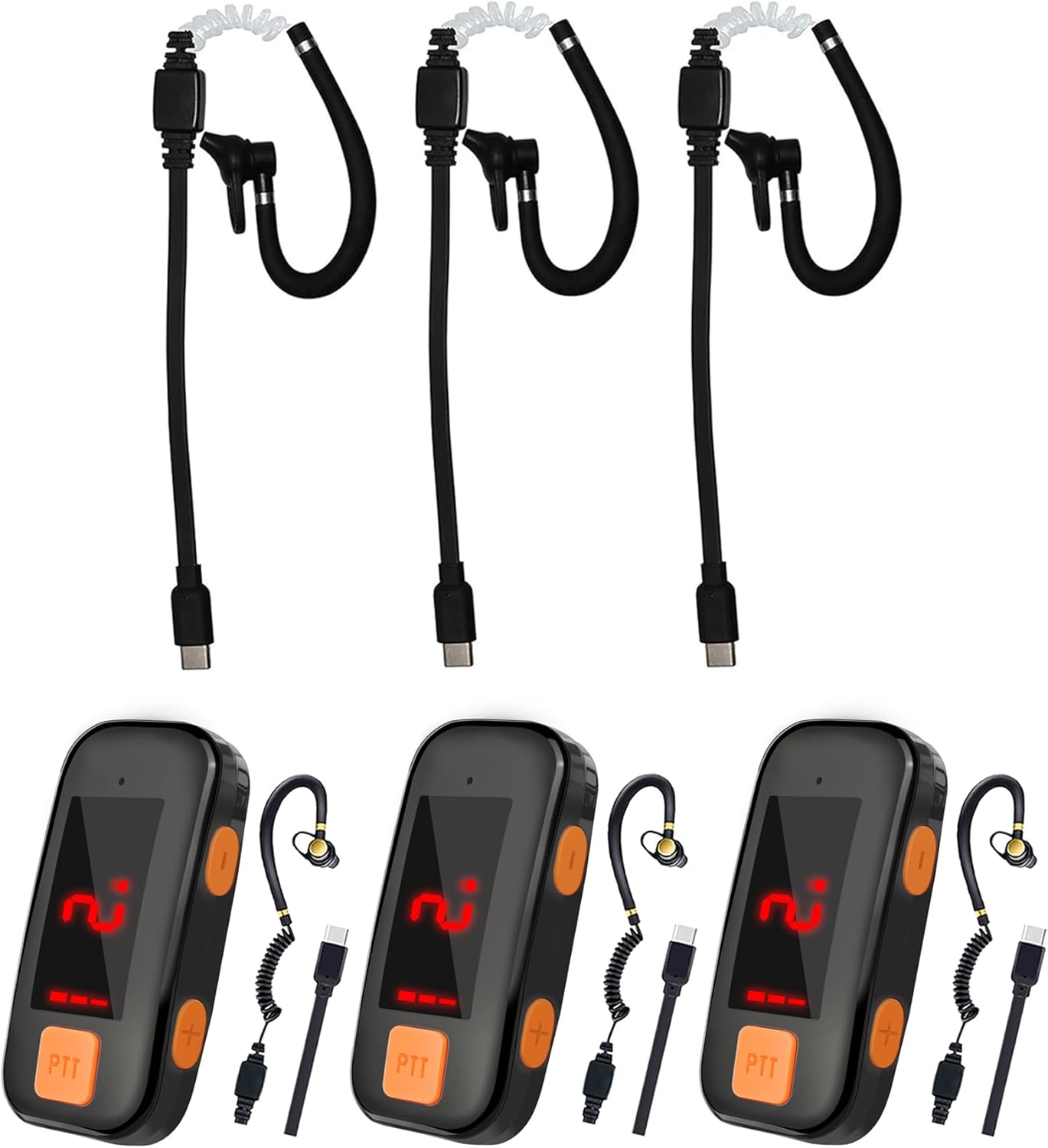 Air Tube Headset and Super Mini Walkie Talkies 3 Pack