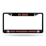 Rico Industries NFL San Francisco 49ers 1 DAD Black Chrome Frame W\' Decal Insert 12 x 6 Car/Truck Auto Accessory