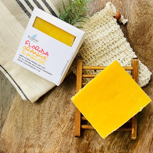 Bluebyrd Soap Co. Florida Sunrise Artisan All Natural Soap Bar | Scented With 100% Orange Essential Oils | Natural And Organic Ingredients Bath Soap For Men & Women | Usa Handmade, 5Oz.(Florida) #TOP1