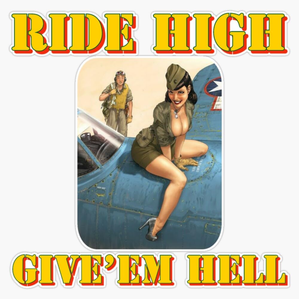 LAD Studio Ww2 Pinup P40 USAF Window Bumper Sticker Decal 5""