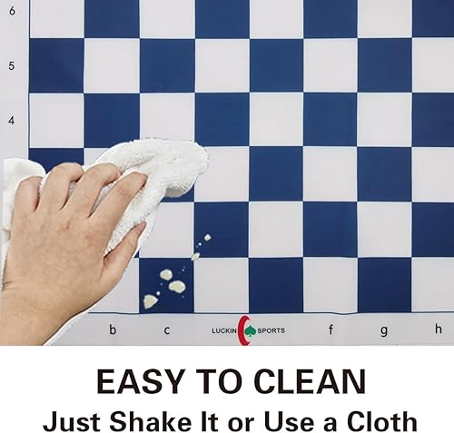 Miniatura 3 de LUCKIN SPORTS Tablero de ajedrez profesional estándar, 20 x 20 pulgadas de tamaño con cuadrados de 2.25 pulgadas. Tela de fieltro 100% duradera.