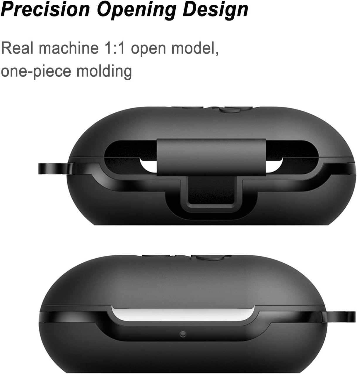 Aotao Silicone Case for Galaxy Buds 2019, Soft and Flexible, Scratch/Shock Resistant Silicone Cover with Carabiner for Galaxy Buds (Black)
