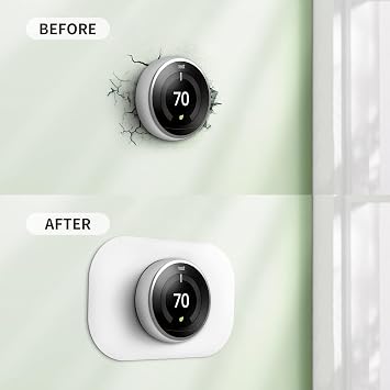 Compatible with Google Thermostat 1st/2nd/3rd Wall Plate Cover - Petrichor Nest Thermostat Trim Kit, Made for Google Nest Thermostat 1st/2nd/3rd,Easy to Install(2 Pack White)