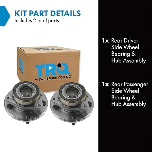 Miniatura 353 de TRQ Juego de 2 rodamientos de rueda delantera y conjunto de cubo compatible con Ford Mustang 2005-2007 2005-2014