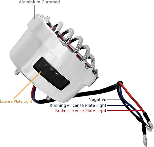 Miniatura 3 de FATECIM Luz trasera LED de forma ovalada personalizada para motocicleta, ojo de gato, luz de freno de marcha trasera, lente roja, lámpara de