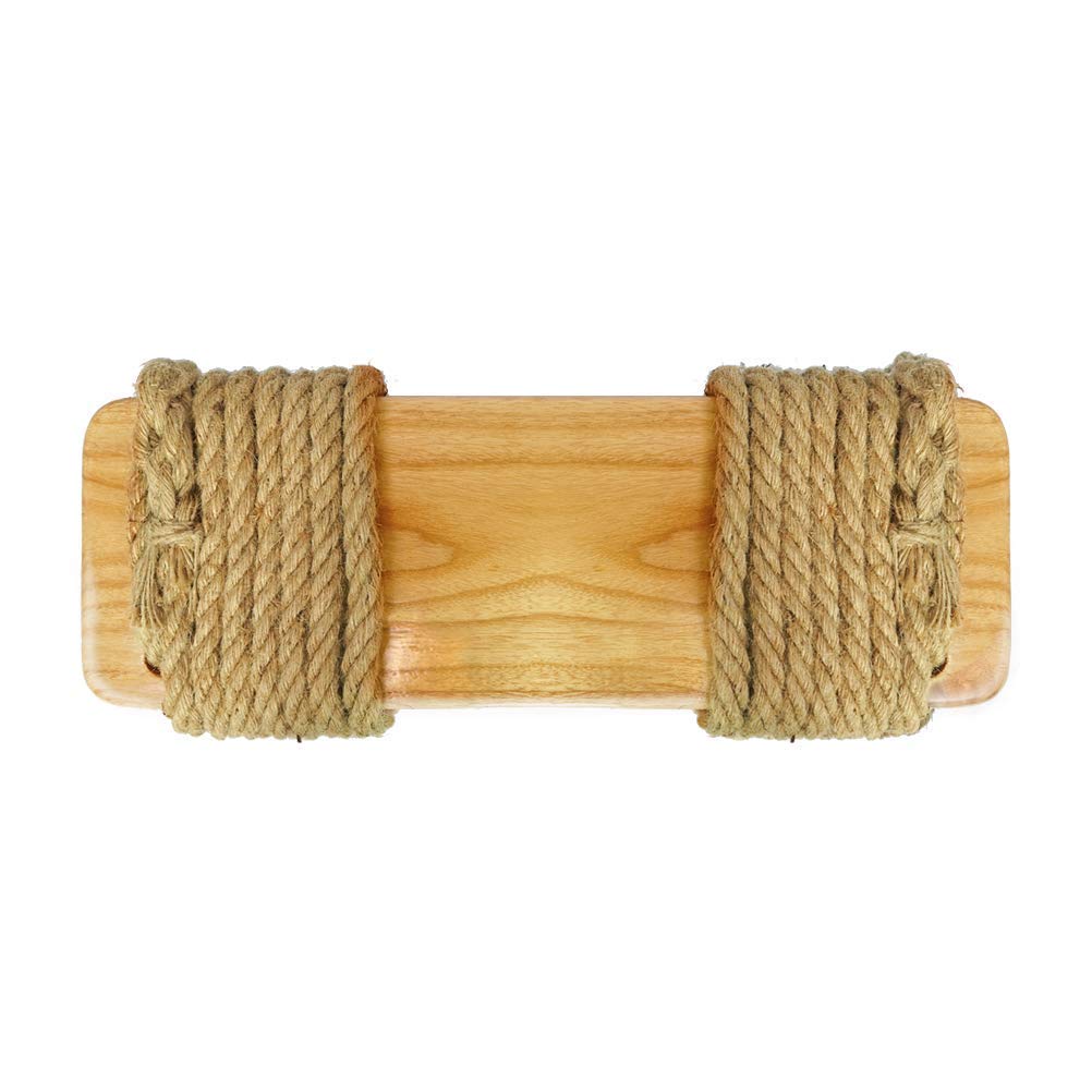 Aoneky Altalena in Legno di Olmo 60x20x3cm con Corda Canapa 3M, Carico 160KG - Sedile da Altalena per Giardino Bambino Adulto Esterno (Olmo)