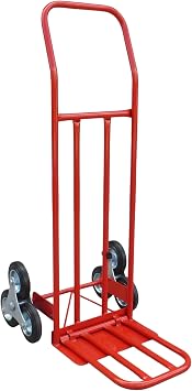 Heavy Duty Stair Climbing Trolley with Folding Plate and Solid Rubber Wheels, Stair Climber Sack Truck, 150kg Capacity