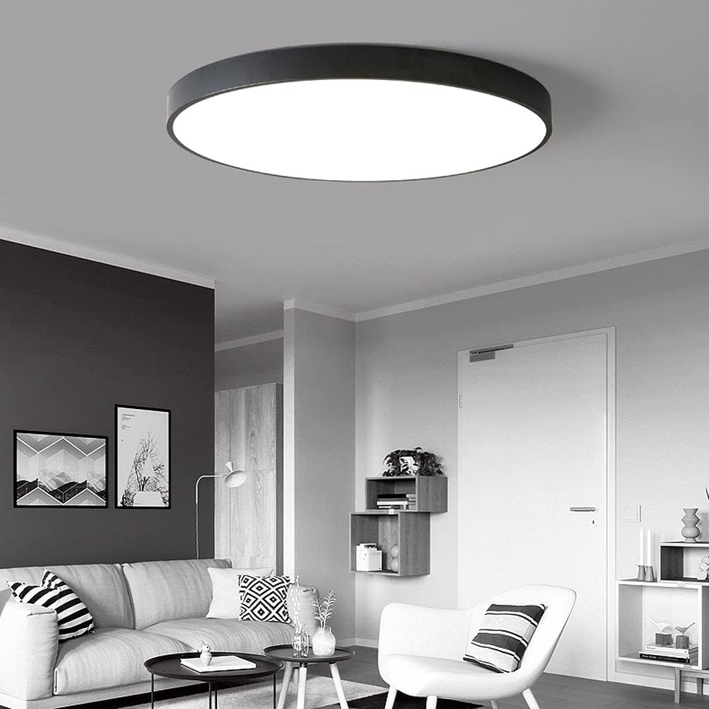 Ceiling Light Dimmable Round Ultra-Thin LED Ceiling Lamp Modern Minimalist Flat Panel Light Recessed Installation Ceiling Lighting Fixture for Bedroom Corridor Balcony Office Light