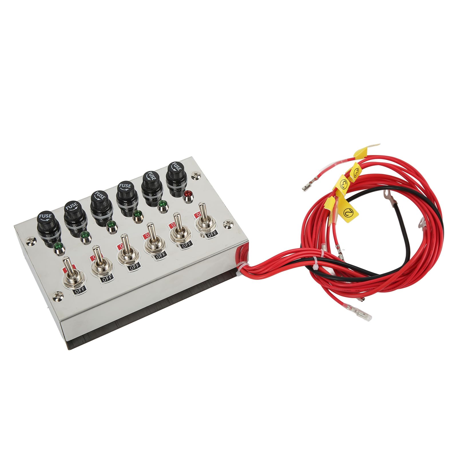 HEEPDD Panel Przełączników 6-krotnych DC 12 V 24 V 15 A, Przełącznik