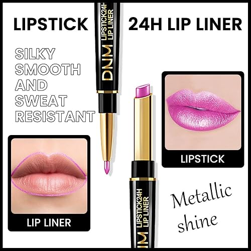 Miniatura 279 de evpct DNM Juego de 1 delineador de labios y lápiz labial rojo oscuro profundo, para mujer, tono mate, tinte labial de larga duración y resistente al