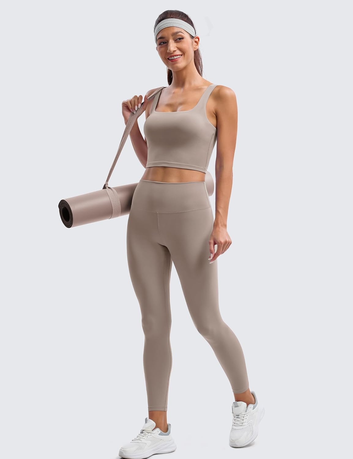 BAYDI Clouduxi Square Neck Sports Bras for Women - Padded Workout Tops with Built-in Bra U Back Gym Yoga Crop Tank Top - Image 3