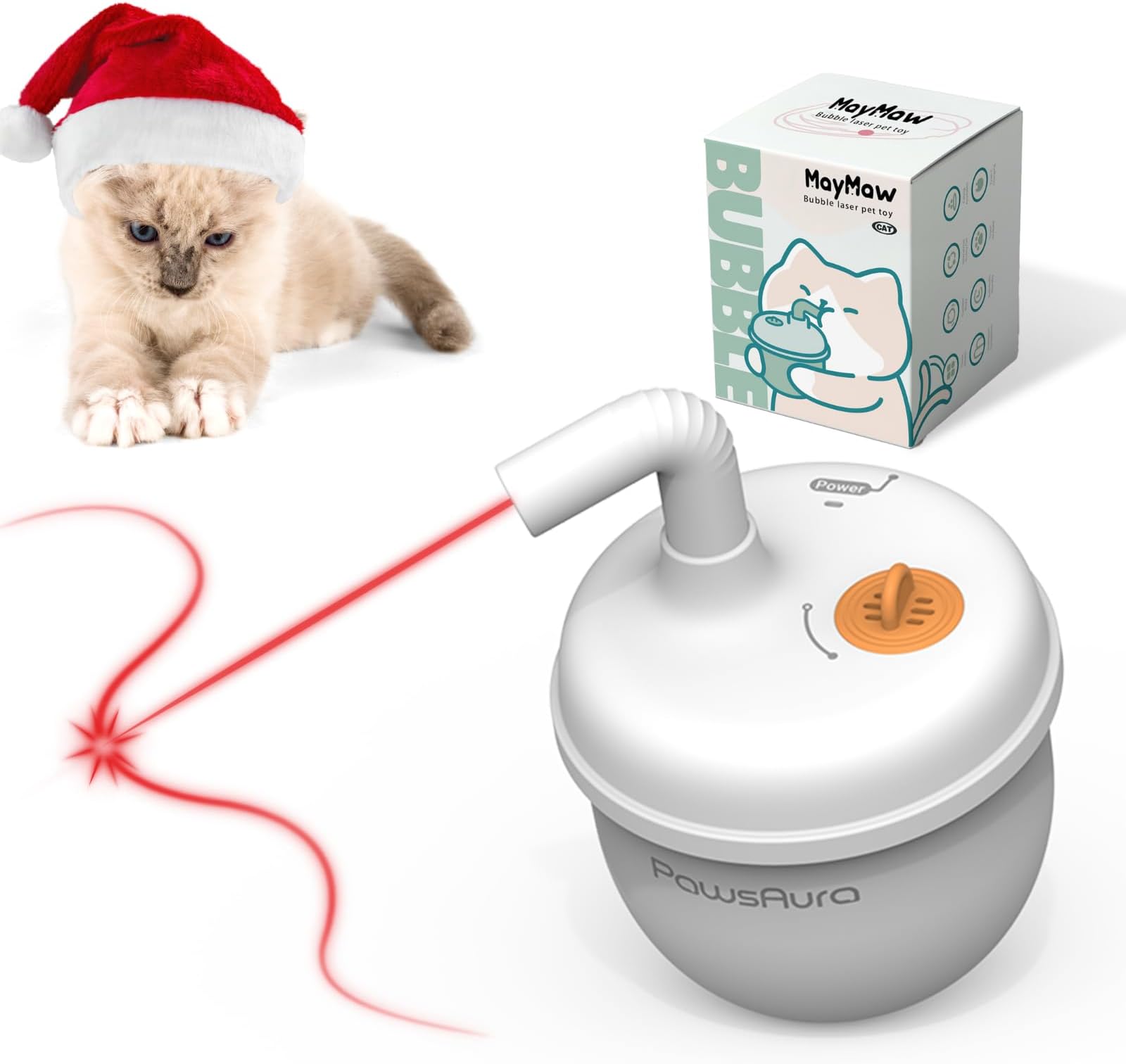 Automatic Cat Laser Toy - Rechargeable 360?? Rotation Laser With Random Patterns For Indoor Cats