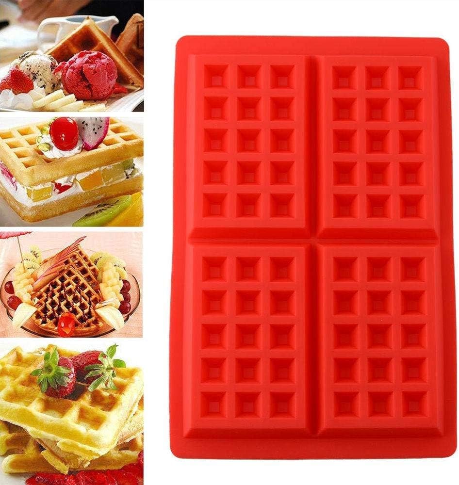 The Nourisher Silicone Waffle Mould Maker Tray for Cake Cookie Muffin Chocolate Bakeware Baking Tool