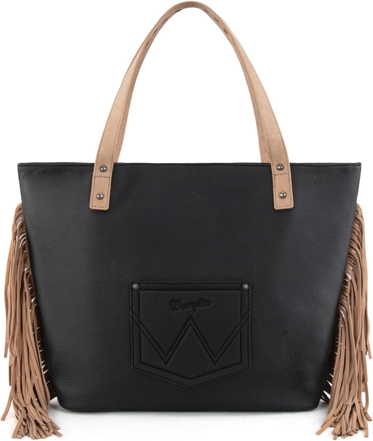 Wrangler Fringe Large Tote Bag for Women Soft Vegan Leather Purses and Handbags