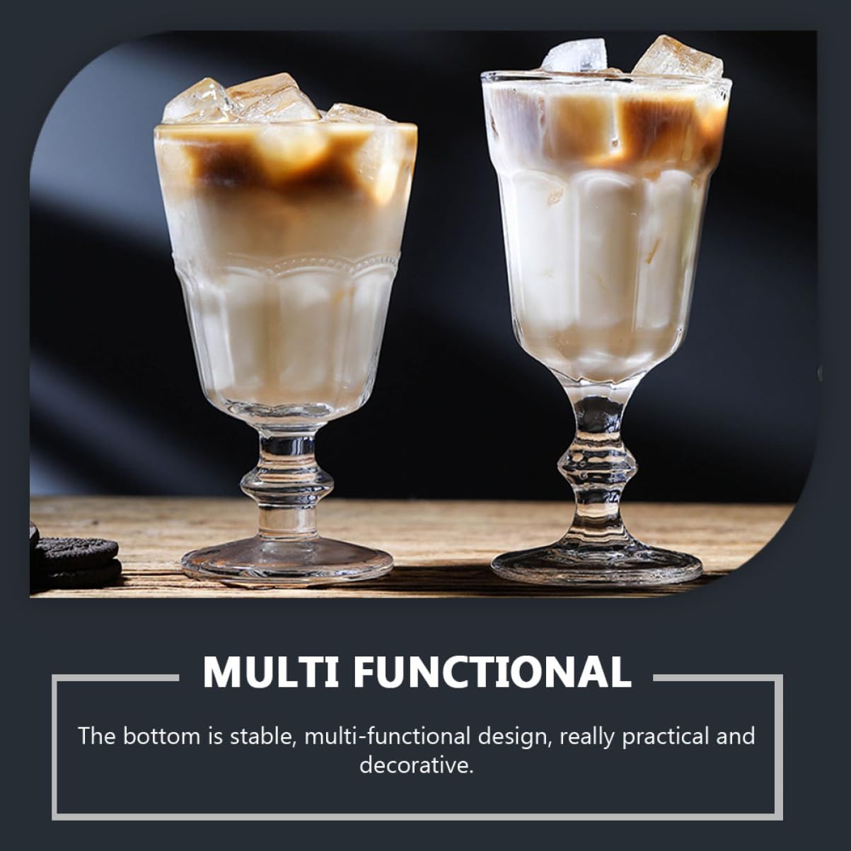 PRETYZOOM 2 Juegos Taza De Helado Vasos Para Cafe Tazas Café Vasos Cocktail Jarras De Cerveza Vasos De Cerveza Vajilla Botellas Vaso De Postre Copa De Helado Vidrio Transparent 2 Piezas * 2
