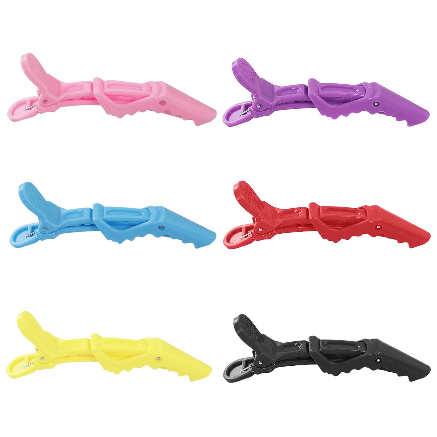 6 Pieces Neutral Crocodile Clips Hair, Sectioning Hair Clip for Styling Hairdressing Clip for Hair Alligator Clips