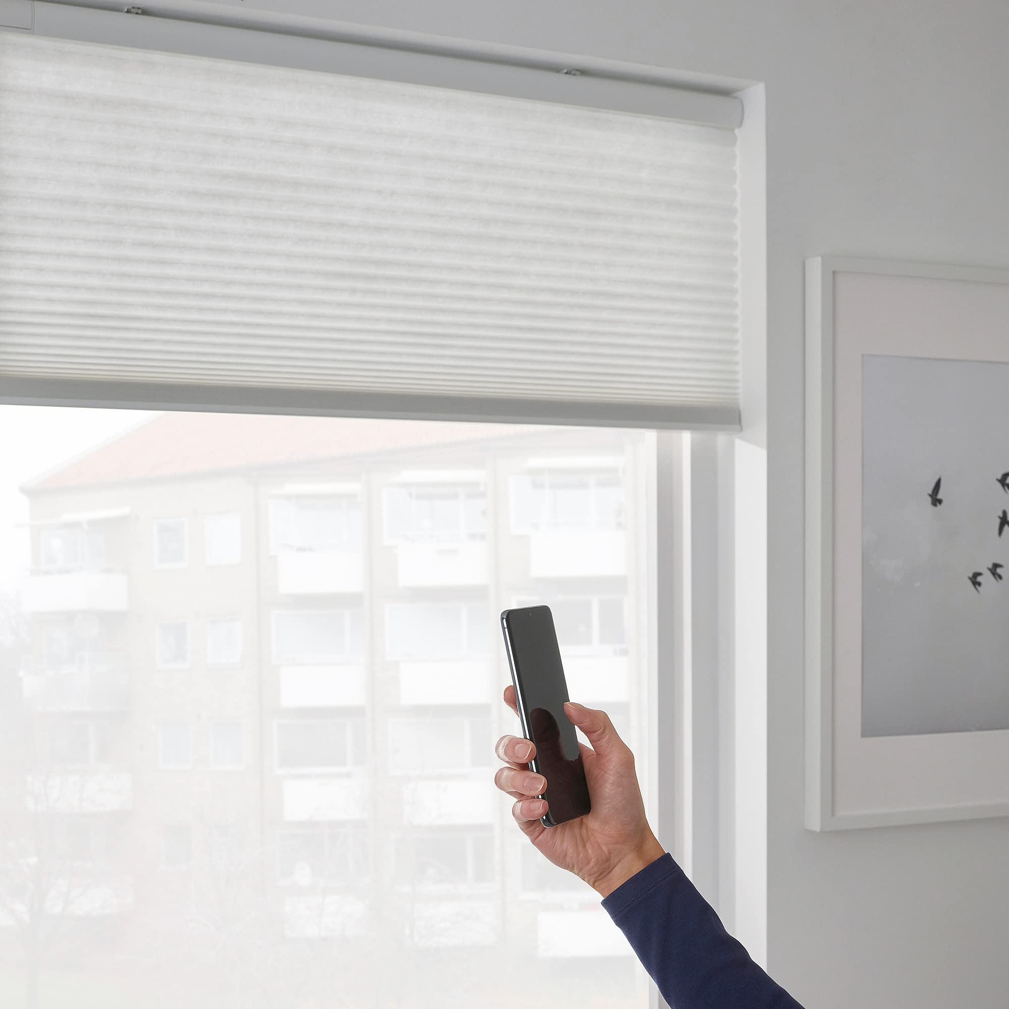 IKEA PRAKTLYSING Store cellulaire intelligent sans fil/à piles Blanc 80 x 195 cm