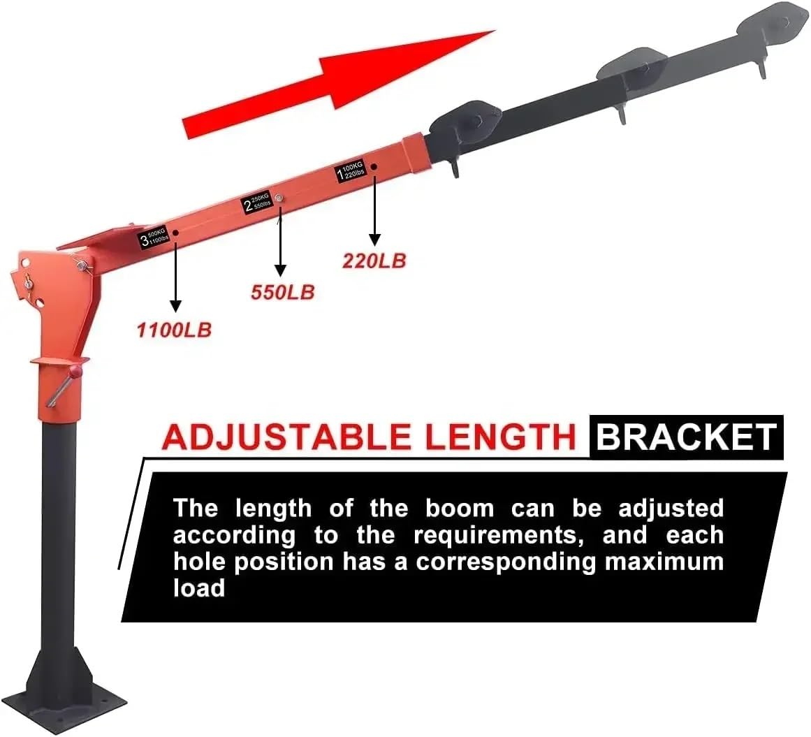 Grue pliante pour camion avec treuil électrique sans fil 1587,6 kg 12 V pour levage de charges lourdes
