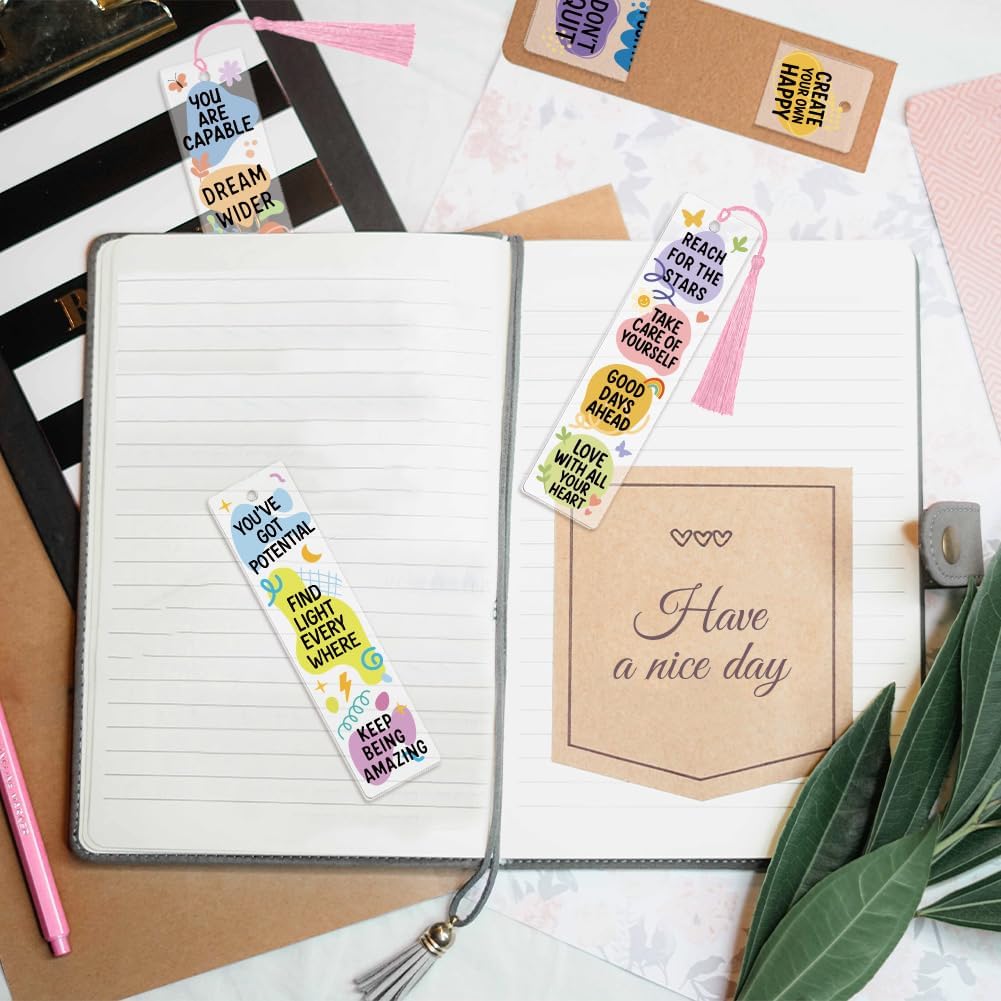 Peacoblue 121pcs Color Blocks Cute Icons and Quote UV DTF Acrylic Bookmark Making Kits Carft for Women Men Adult, DIY Cute Bookmarker Decal Stickers Warps Kit for Students Teachers Book Lover Reading